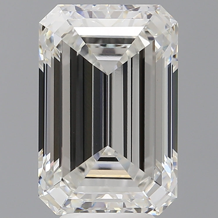 6.09 Carat Emerald Shaped, Ideal Cut, F Color, VVS2 Clarity, IGI Certified Lab Grown Diamond