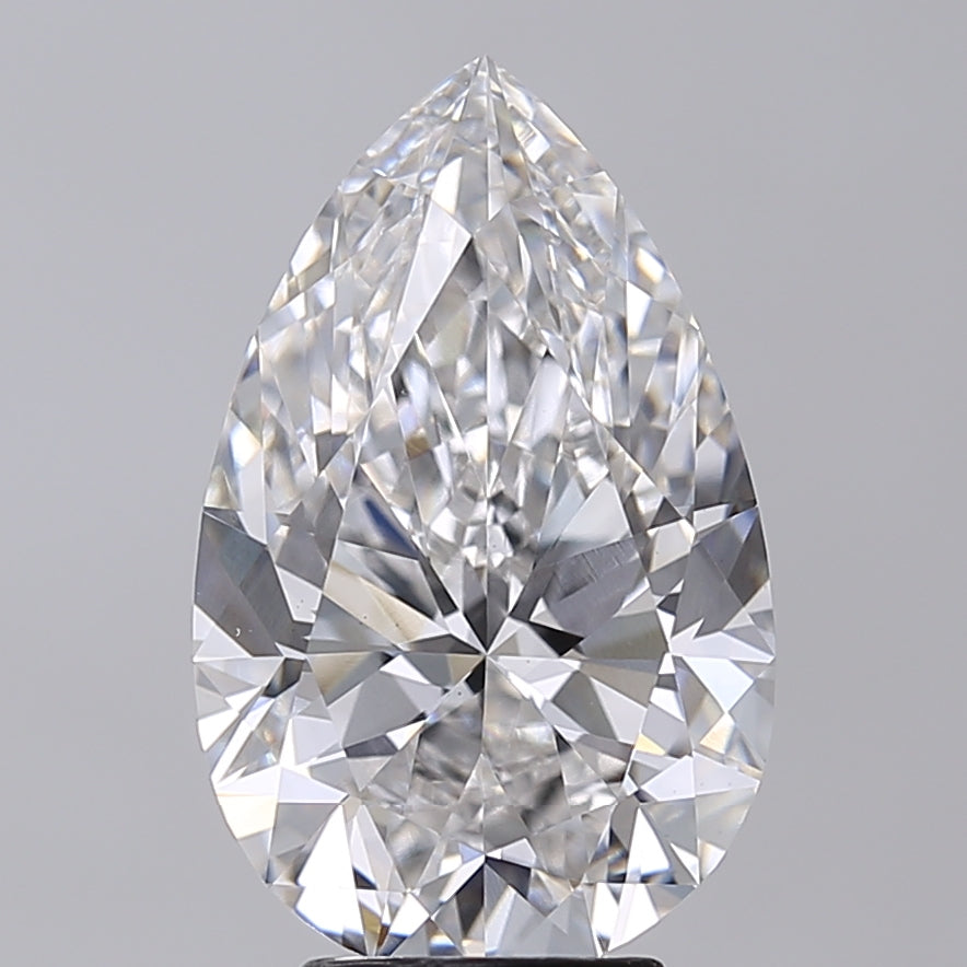 5.00 Carat Pear Shaped, Excellent Cut, F Color, VS1 Clarity, IGI Certified Lab Grown Diamond