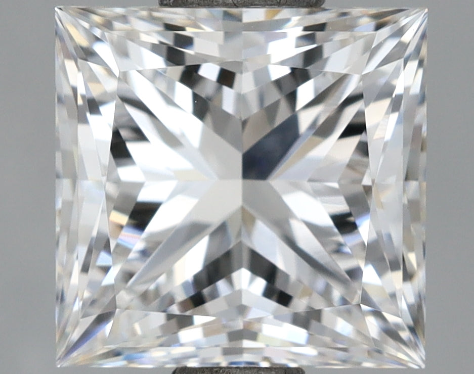 2.11 Carat Princess Shaped, Ideal Cut, D Color, VVS2 Clarity, IGI Certified Lab Grown Diamond