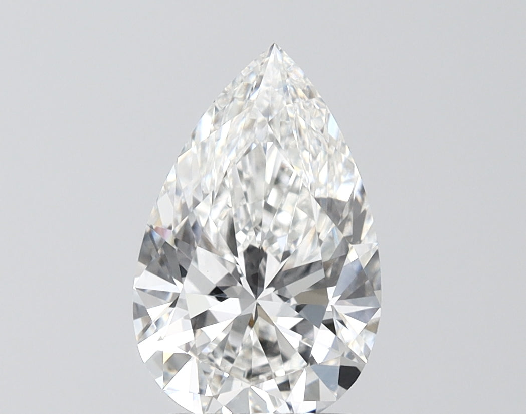 2.09 Carat Pear Shaped, Ideal Cut, F Color, VVS2 Clarity, IGI Certified Lab Grown Diamond