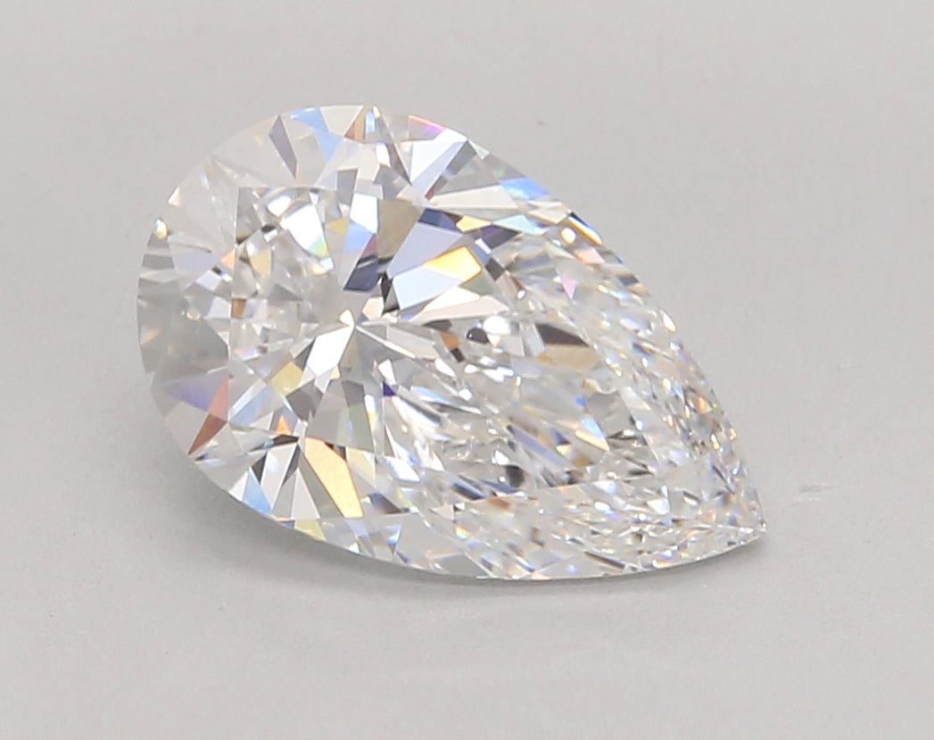 3.04 Carat Pear Shaped, Ideal Cut, D Color, VVS1 Clarity, IGI Certified Lab Grown Diamond
