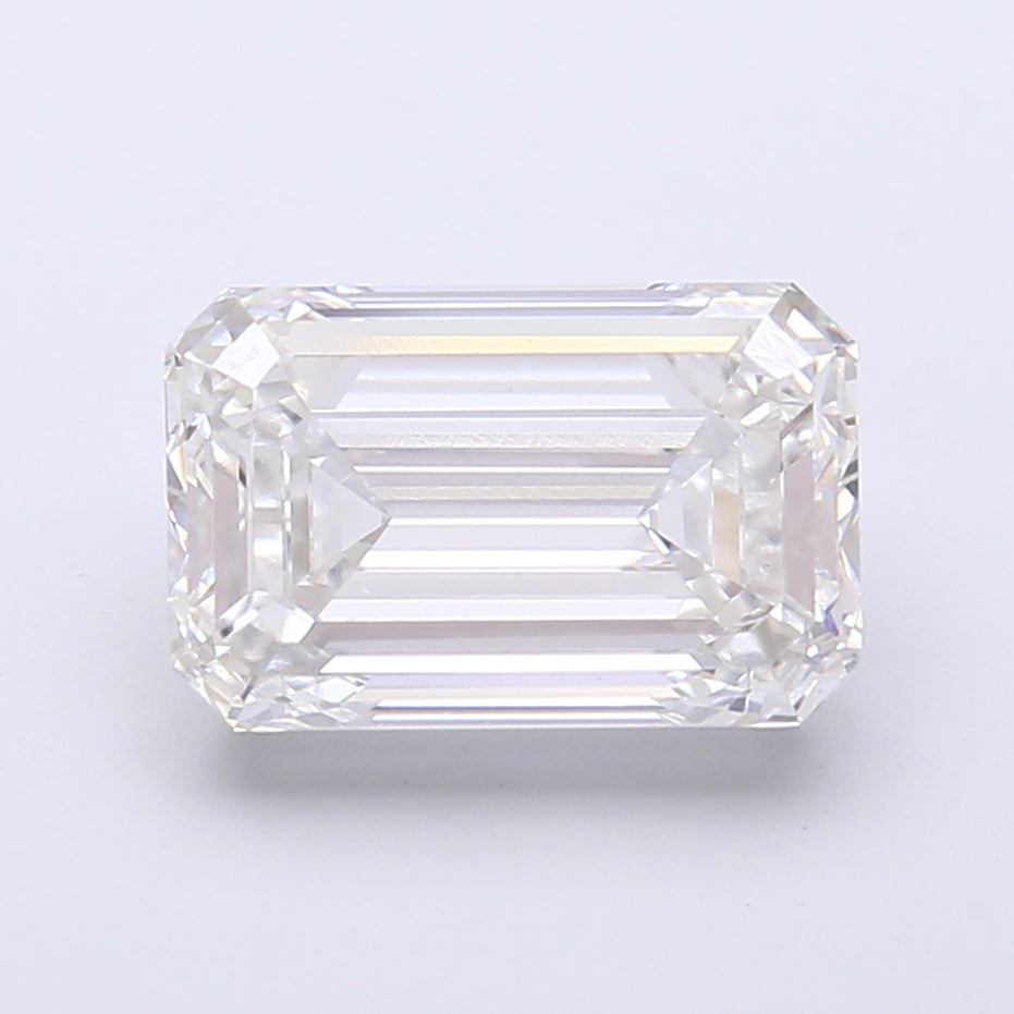 4.14 Carat Emerald Shaped, Very Good Cut, F Color, VVS2 Clarity, IGI Certified Lab Grown Diamond