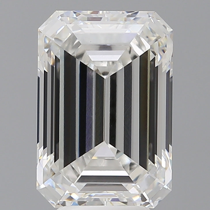 5.53 Carat Emerald Shaped, Ideal Cut, E Color, VVS2 Clarity, IGI Certified Lab Grown Diamond