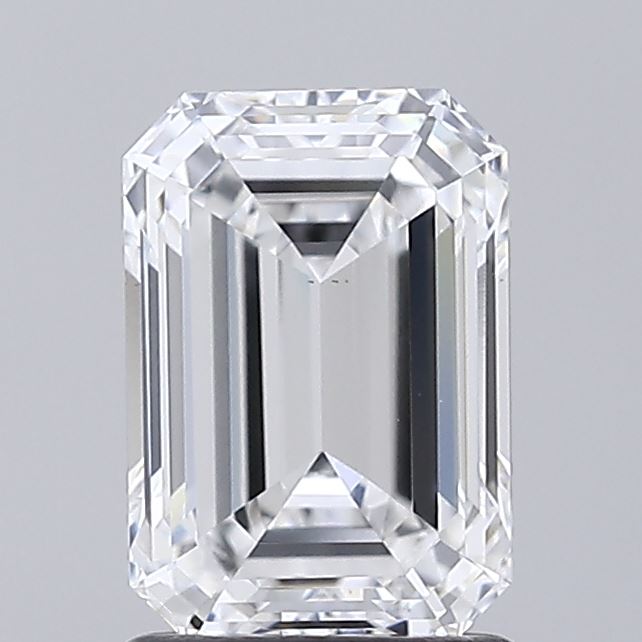 1.58 Carat Emerald Shaped, Ideal Cut, E Color, VS1 Clarity, IGI Certified Lab Grown Diamond