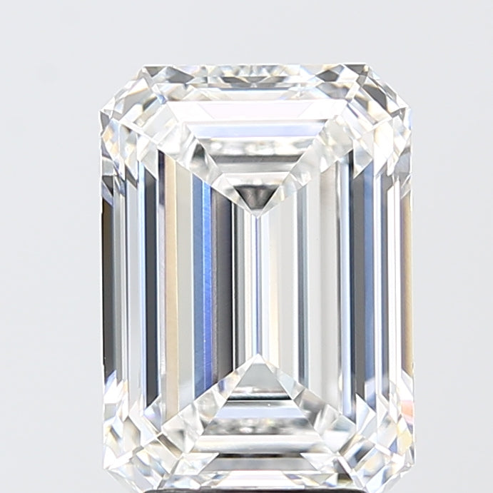 4.08 Carat Emerald Shaped, Ideal Cut, E Color, VVS2 Clarity, IGI Certified Lab Grown Diamond