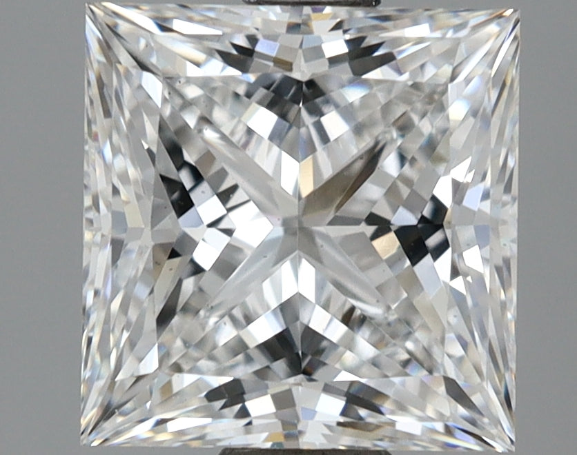 2.09 Carat Princess Shaped, Ideal Cut, D Color, VS2 Clarity, IGI Certified Lab Grown Diamond