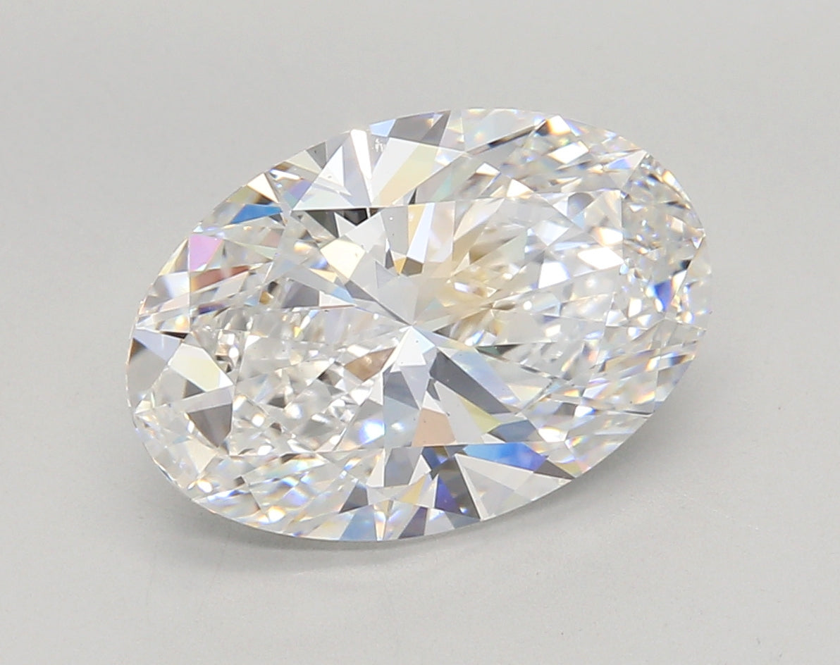 4.57 Carat Oval Shaped, Ideal Cut, D Color, VS2 Clarity, IGI Certified Lab Grown Diamond