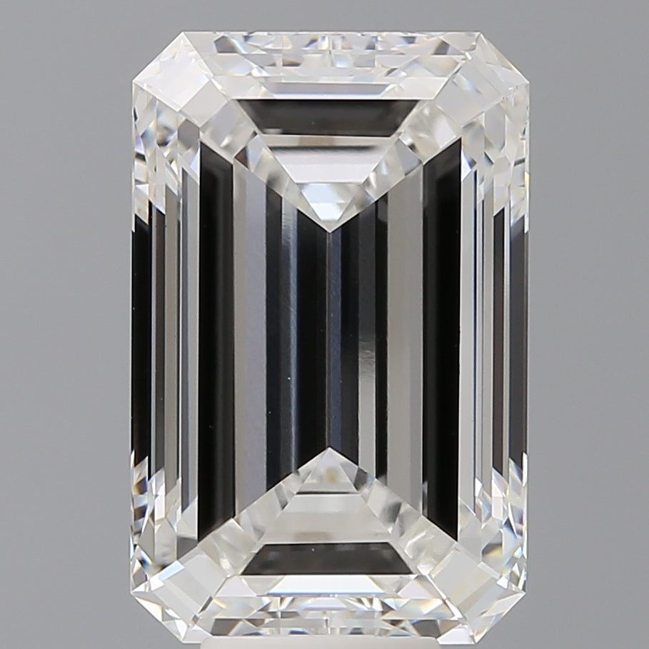 9.59 Carat Emerald Shaped, Ideal Cut, F Color, VVS2 Clarity, IGI Certified Lab Grown Diamond