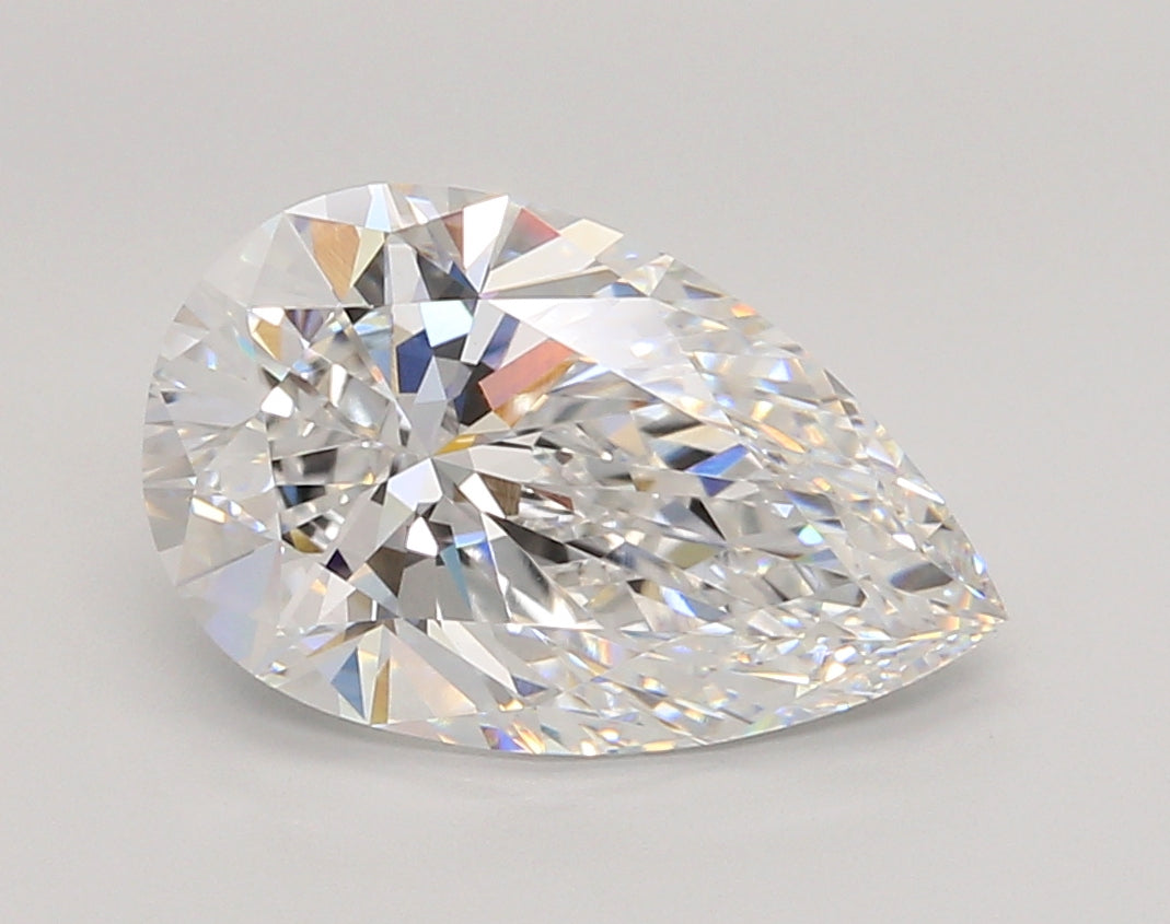 3.54 Carat Pear Shaped, Ideal Cut, D Color, VVS2 Clarity, IGI Certified Lab Grown Diamond