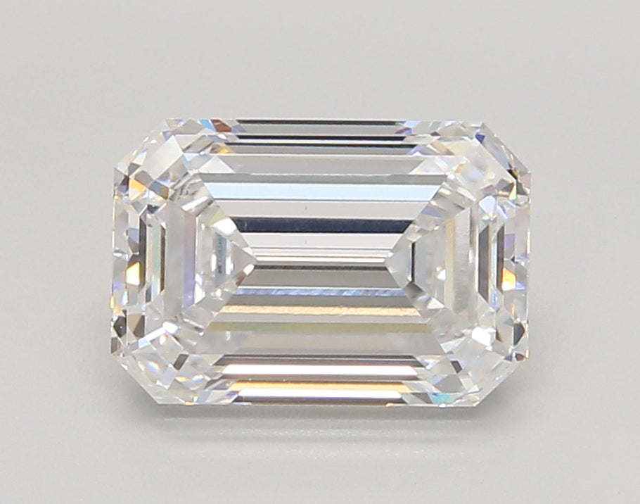 3.00 Carat Emerald Shaped, Ideal Cut, D Color, VVS2 Clarity, IGI Certified Lab Grown Diamond