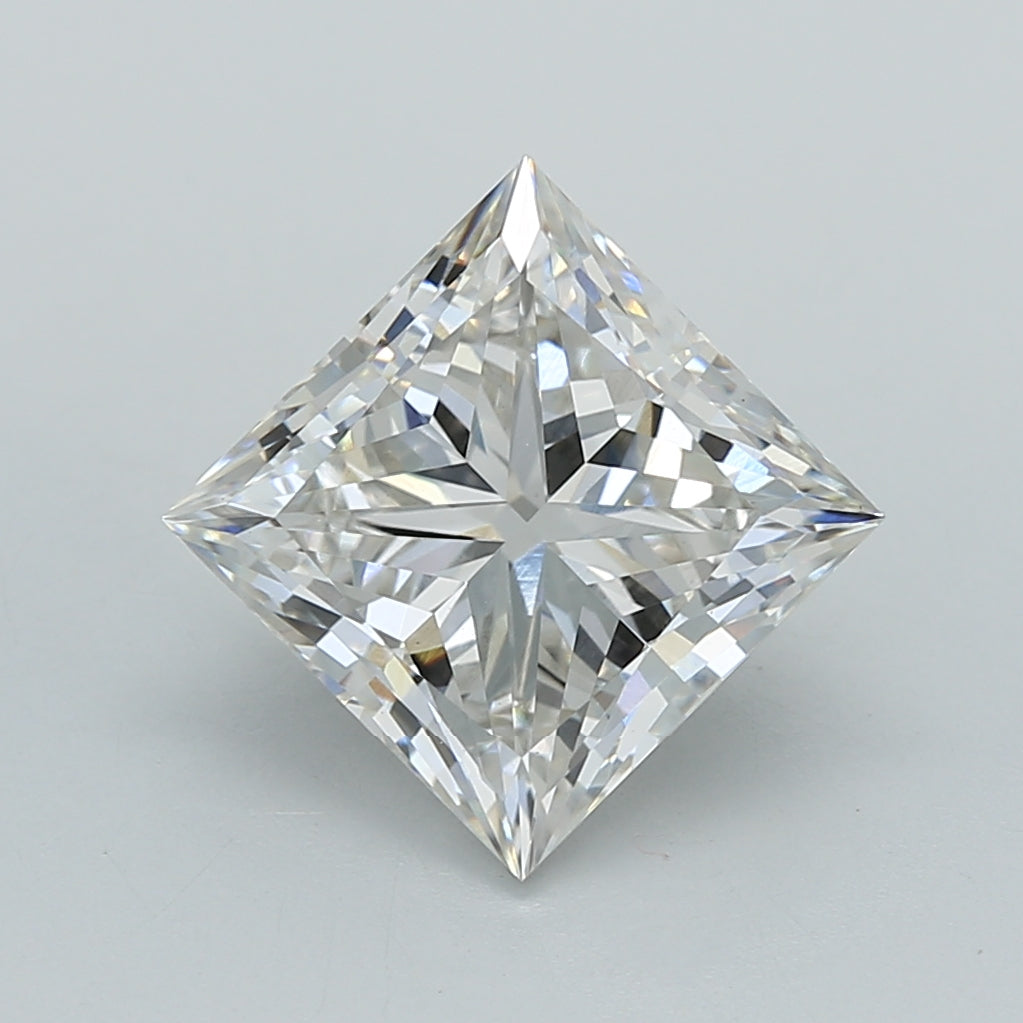 3.02 Carat Princess Shaped, Ideal Cut, F Color, VVS2 Clarity, IGI Certified Lab Grown Diamond