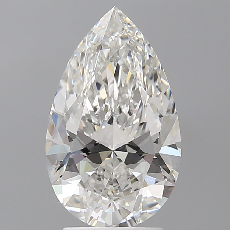 3.09 Carat Pear Shaped, Ideal Cut, F Color, VS1 Clarity, IGI Certified Lab Grown Diamond