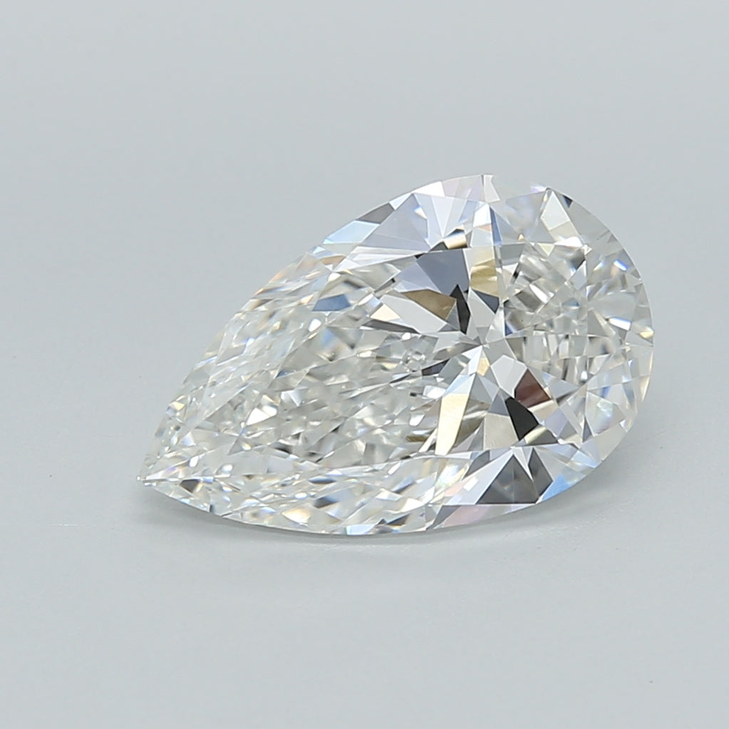 2.05 Carat Pear Shaped, Excellent Cut, F Color, VVS2 Clarity, IGI Certified Lab Grown Diamond