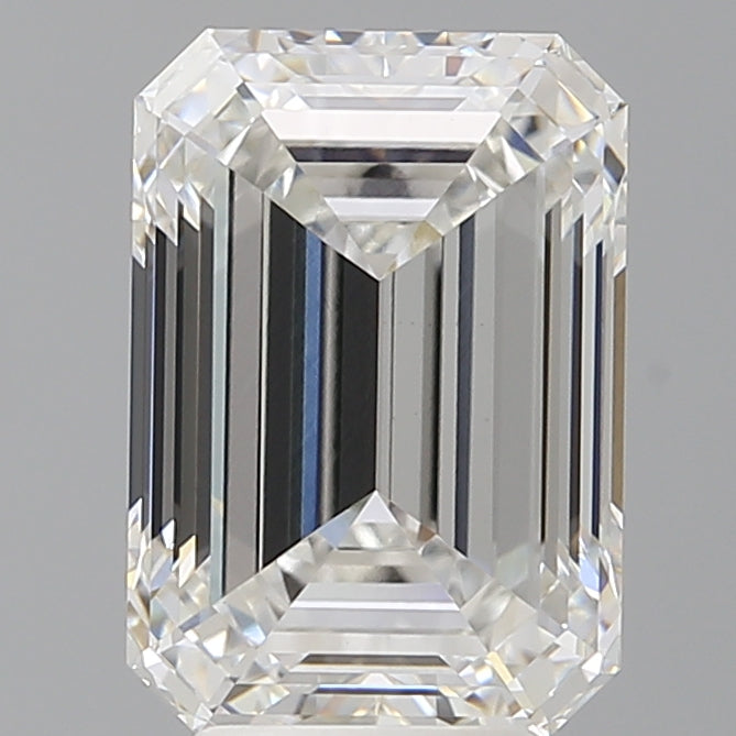 4.59 Carat Emerald Shaped, Ideal Cut, F Color, VVS2 Clarity, IGI Certified Lab Grown Diamond