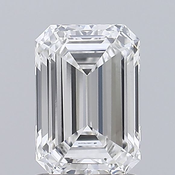 1.50 Carat Emerald Shaped, Ideal Cut, E Color, VS1 Clarity, IGI Certified Lab Grown Diamond