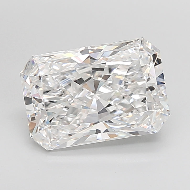 5.08 Carat Radiant Shaped, Ideal Cut, D Color, VVS2 Clarity, IGI Certified Lab Grown Diamond