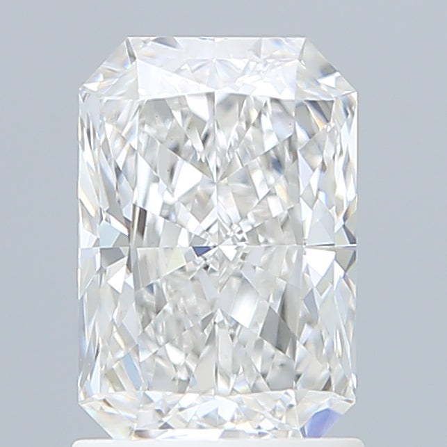 1.51 Carat Radiant Shaped, Ideal Cut, E Color, VVS2 Clarity, IGI Certified Lab Grown Diamond