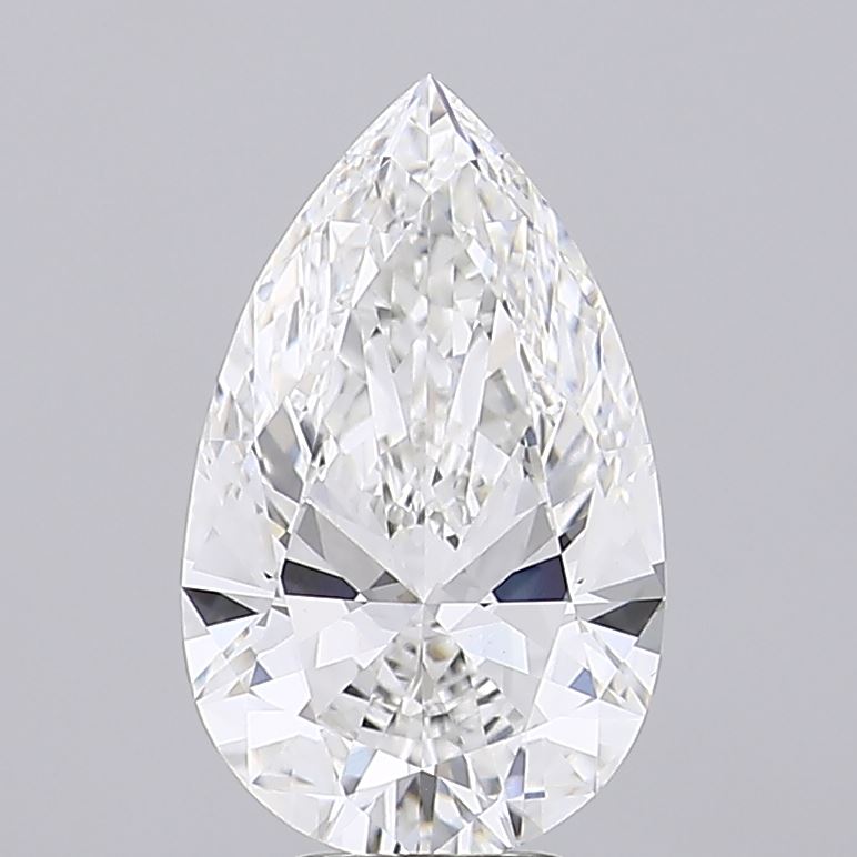 6.01 Carat Pear Shaped, Ideal Cut, E Color, VVS2 Clarity, IGI Certified Lab Grown Diamond
