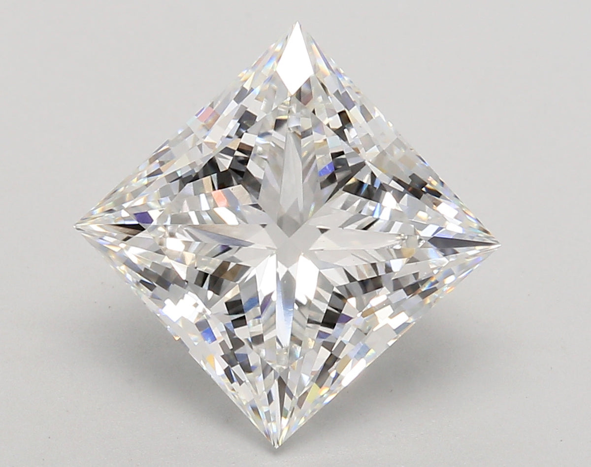 5.55 Carat Princess Shaped, Ideal Cut, E Color, VS1 Clarity, IGI Certified Lab Grown Diamond