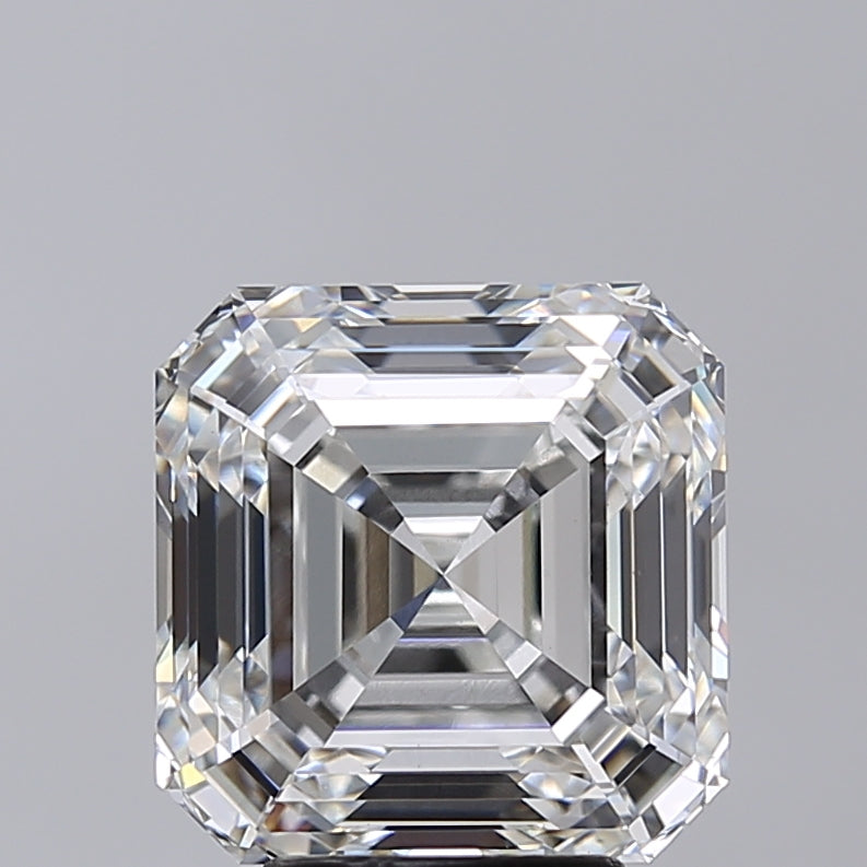 5.02 Carat Asscher Shaped, Very Good Cut, F Color, VS1 Clarity, IGI Certified Lab Grown Diamond