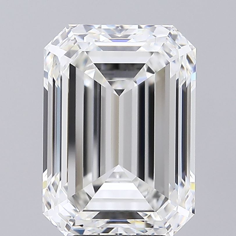 6.17 Carat Emerald Shaped, Ideal Cut, G Color, VVS2 Clarity, IGI Certified Lab Grown Diamond