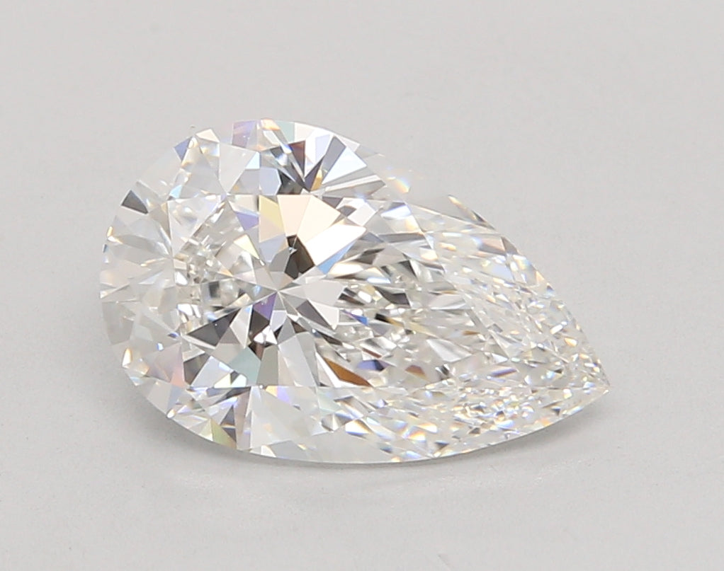 2.84 Carat Pear Shaped, Ideal Cut, F Color, VVS2 Clarity, IGI Certified Lab Grown Diamond