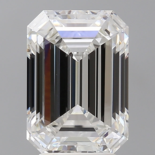 4.03 Carat Emerald Shaped, Ideal Cut, F Color, VVS2 Clarity, IGI Certified Lab Grown Diamond