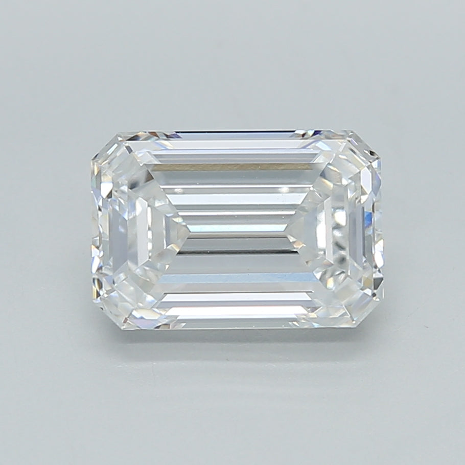 2.04 Carat Emerald Shaped, Ideal Cut, D Color, VVS2 Clarity, IGI Certified Lab Grown Diamond