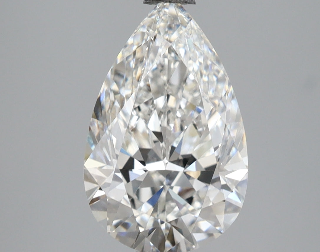 2.58 Carat Pear Shaped, Ideal Cut, E Color, VVS2 Clarity, IGI Certified Lab Grown Diamond