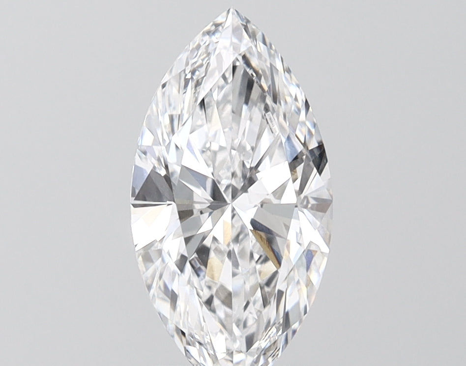 1.57 Carat Marquise Shaped, Ideal Cut, D Color, VVS2 Clarity, IGI Certified Lab Grown Diamond
