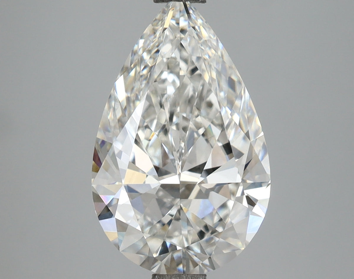 3.78 Carat Pear Shaped, Excellent Cut, F Color, VVS2 Clarity, IGI Certified Lab Grown Diamond