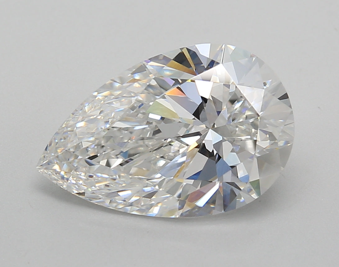 3.53 Carat Pear Shaped, Excellent Cut, E Color, VVS2 Clarity, IGI Certified Lab Grown Diamond