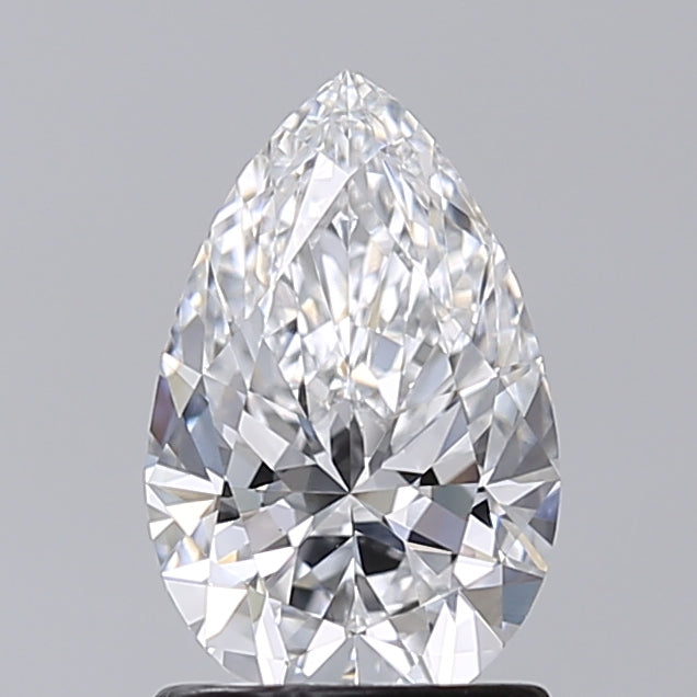 1.30 Carat Pear Shaped, Excellent Cut, D Color, VVS2 Clarity, IGI Certified Lab Grown Diamond
