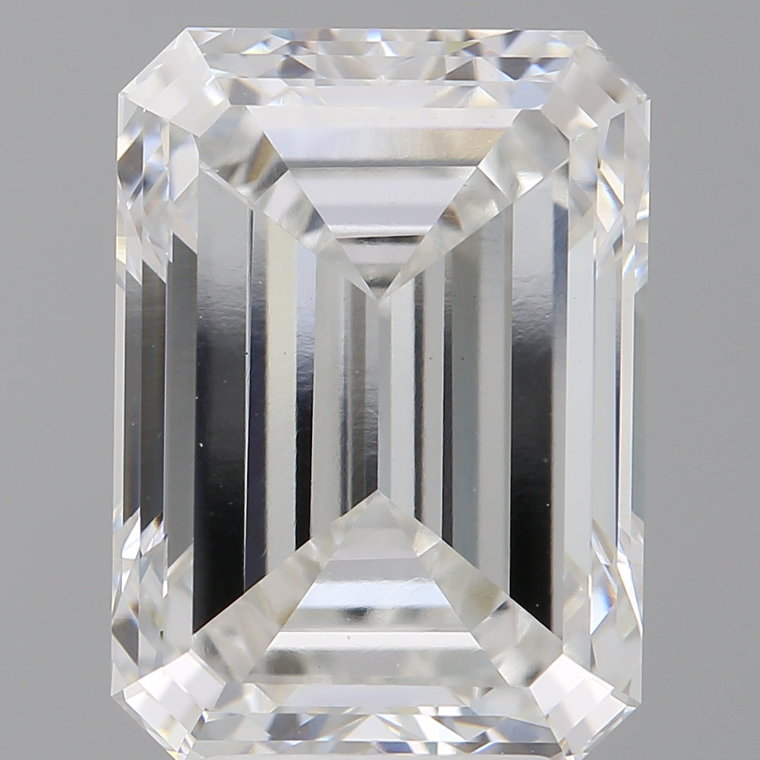 5.01 Carat Emerald Shaped, Ideal Cut, F Color, VVS2 Clarity, IGI Certified Lab Grown Diamond