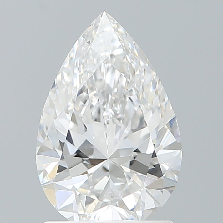 1.45 Carat Pear Shaped, Ideal Cut, D Color, VVS2 Clarity, IGI Certified Lab Grown Diamond