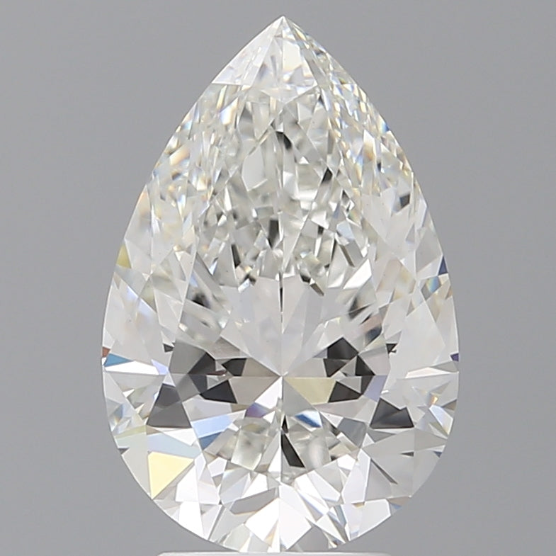 4.08 Carat Pear Shaped, Ideal Cut, F Color, VVS2 Clarity, IGI Certified Lab Grown Diamond