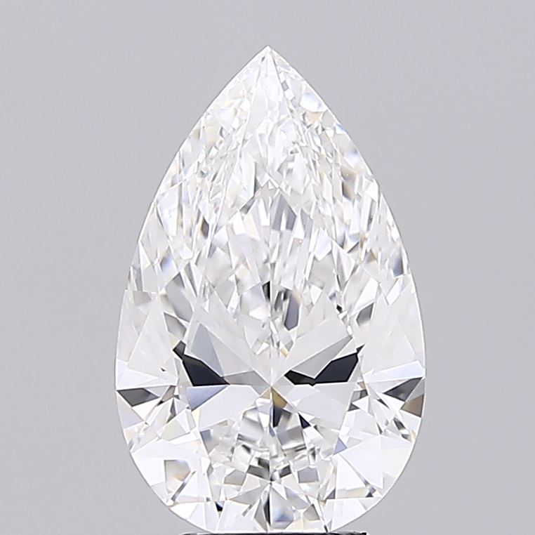 4.08 Carat Pear Shaped, Ideal Cut, E Color, VVS2 Clarity, IGI Certified Lab Grown Diamond