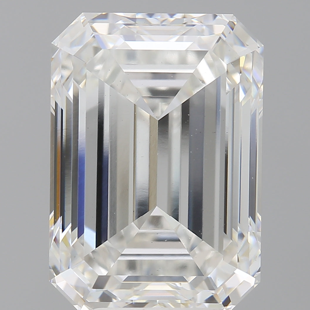 7.03 Carat Emerald Shaped, Ideal Cut, F Color, VVS2 Clarity, IGI Certified Lab Grown Diamond