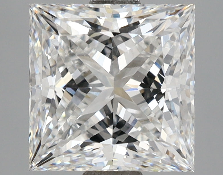 3.09 Carat Princess Shaped, Ideal Cut, E Color, VVS2 Clarity, IGI Certified Lab Grown Diamond
