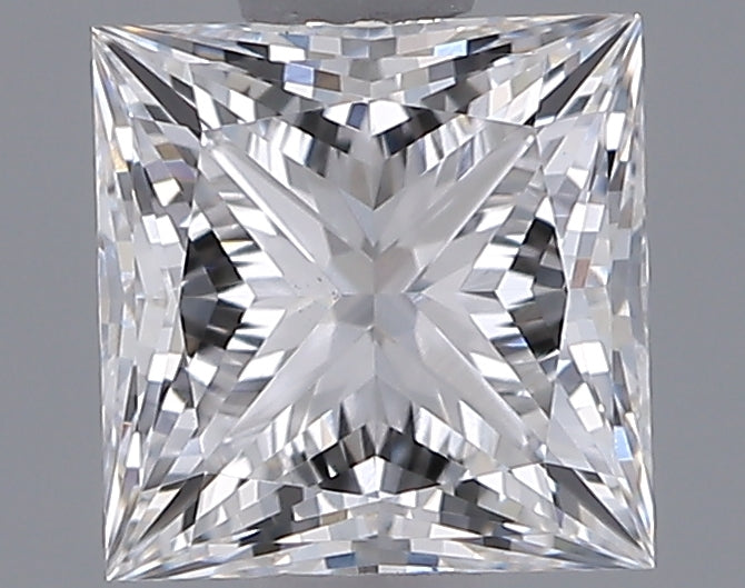 0.90 Carat Princess Shaped, Ideal Cut, D Color, VS1 Clarity, IGI Certified Lab Grown Diamond