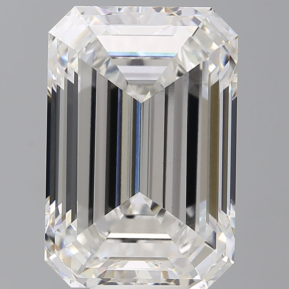 12.58 Carat Emerald Shaped, Ideal Cut, F Color, VS1 Clarity, IGI Certified Lab Grown Diamond