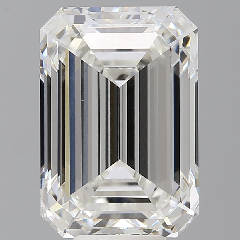 9.06 Carat Emerald Shaped, Ideal Cut, F Color, VS1 Clarity, IGI Certified Lab Grown Diamond
