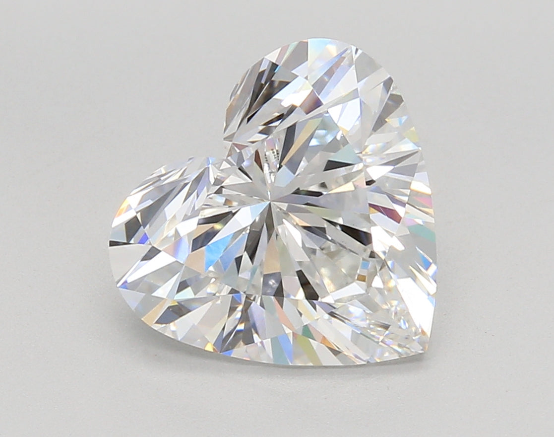 4.08 Carat Heart Shaped, Ideal Cut, E Color, VVS2 Clarity, IGI Certified Lab Grown Diamond