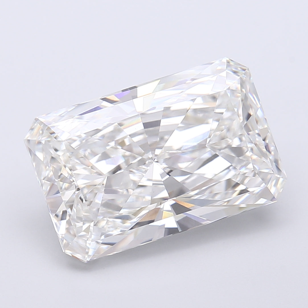 8.17 Carat Radiant Shaped, Very Good Cut, F Color, VVS2 Clarity, IGI Certified Lab Grown Diamond