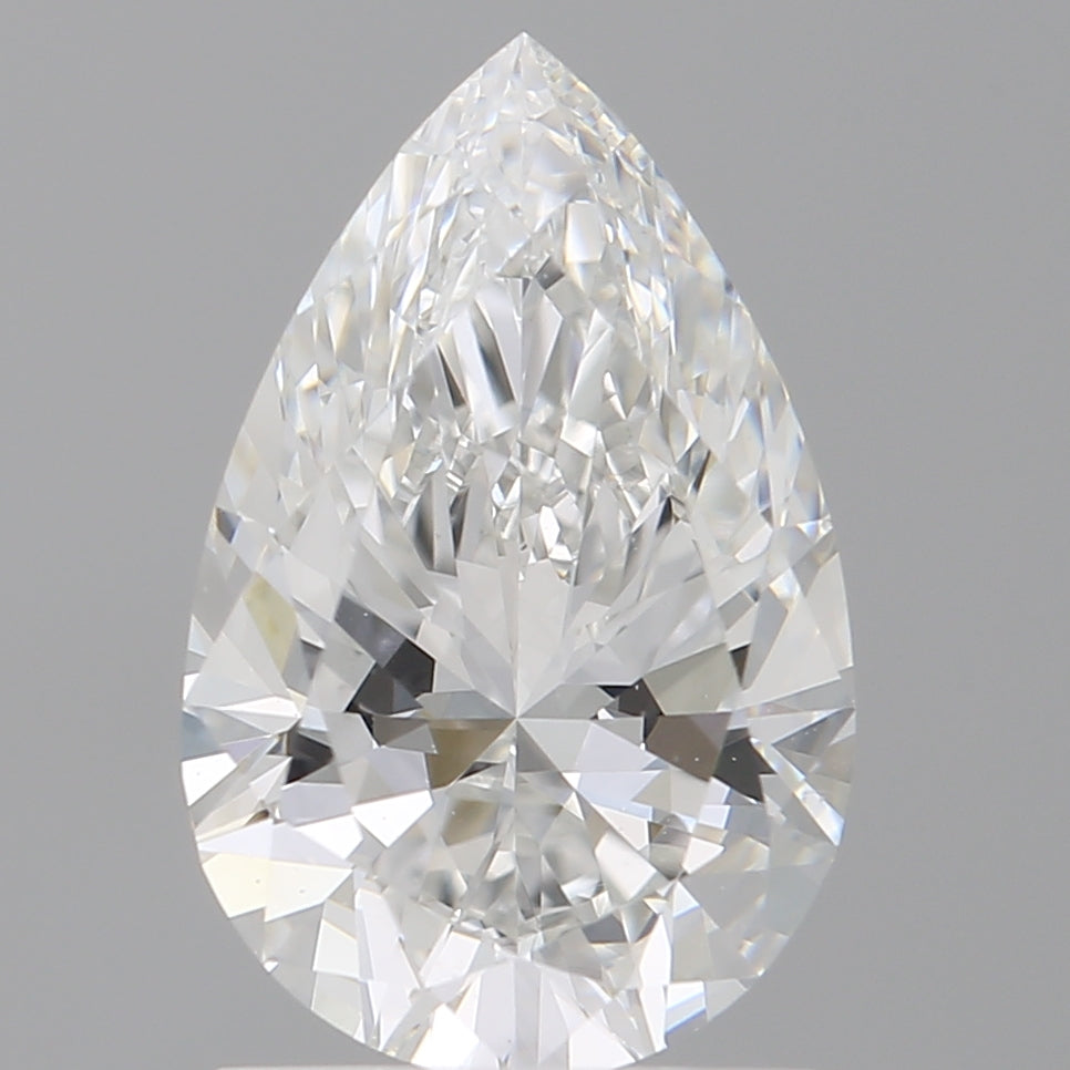 1.59 Carat Pear Shaped, Ideal Cut, E Color, VVS2 Clarity, IGI Certified Lab Grown Diamond