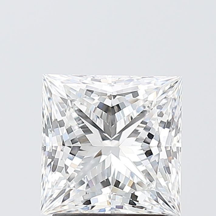 2.04 Carat Princess Shaped, Ideal Cut, D Color, VVS2 Clarity, IGI Certified Lab Grown Diamond