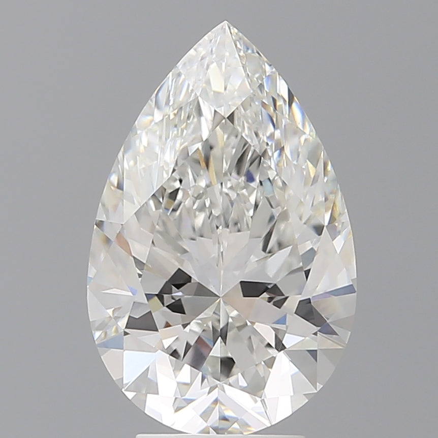 4.58 Carat Pear Shaped, Ideal Cut, F Color, VVS2 Clarity, IGI Certified Lab Grown Diamond