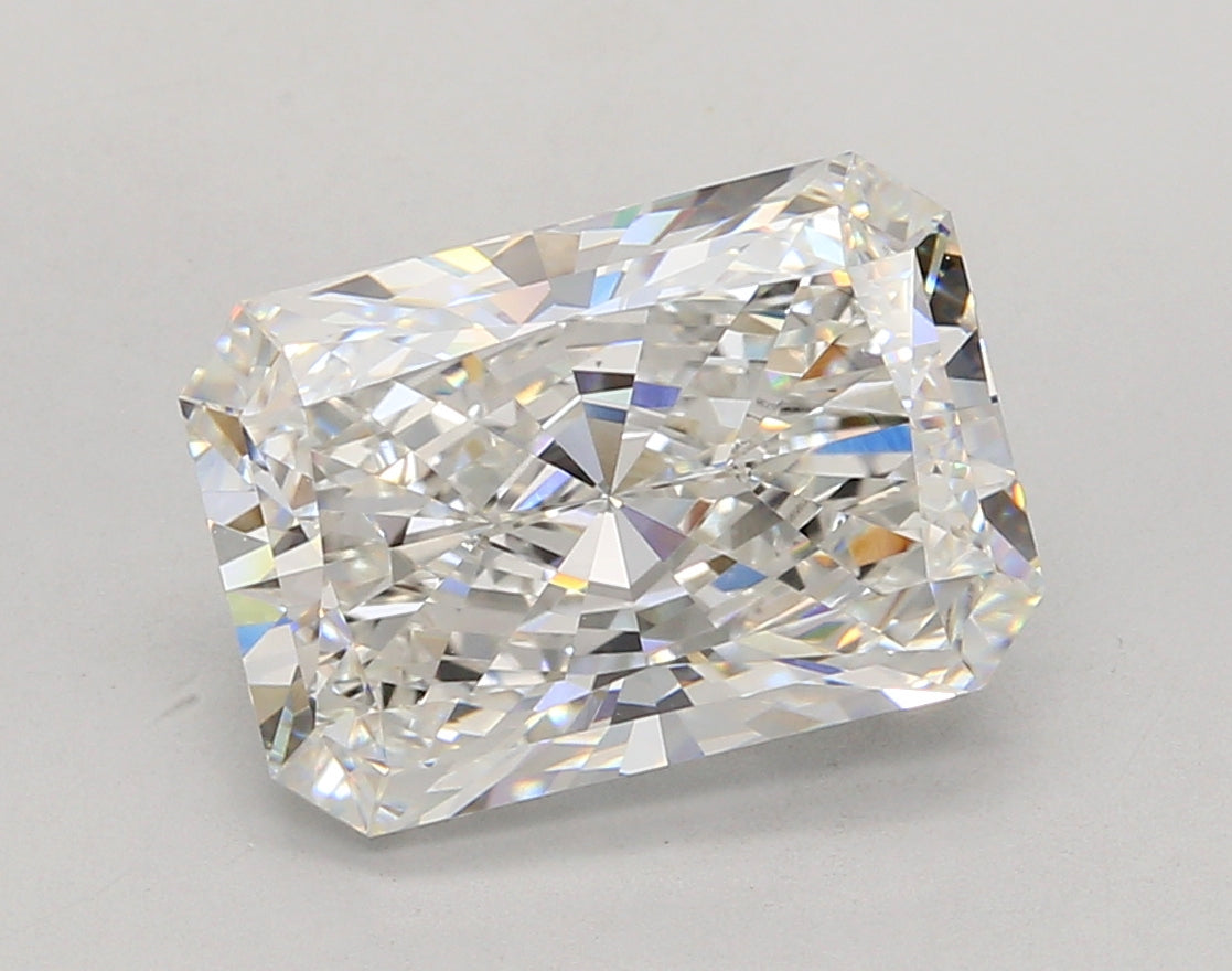 5.05 Carat Radiant Shaped, Ideal Cut, F Color, VVS2 Clarity, IGI Certified Lab Grown Diamond