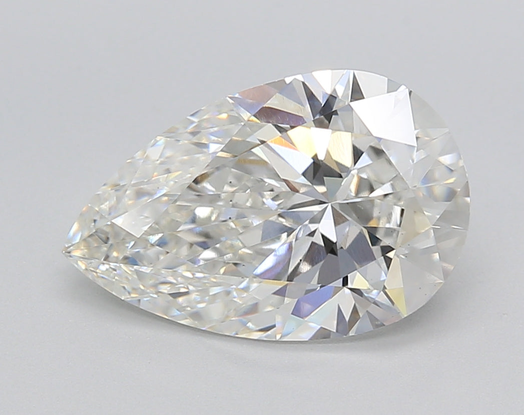 3.02 Carat Pear Shaped, Excellent Cut, F Color, VS1 Clarity, IGI Certified Lab Grown Diamond