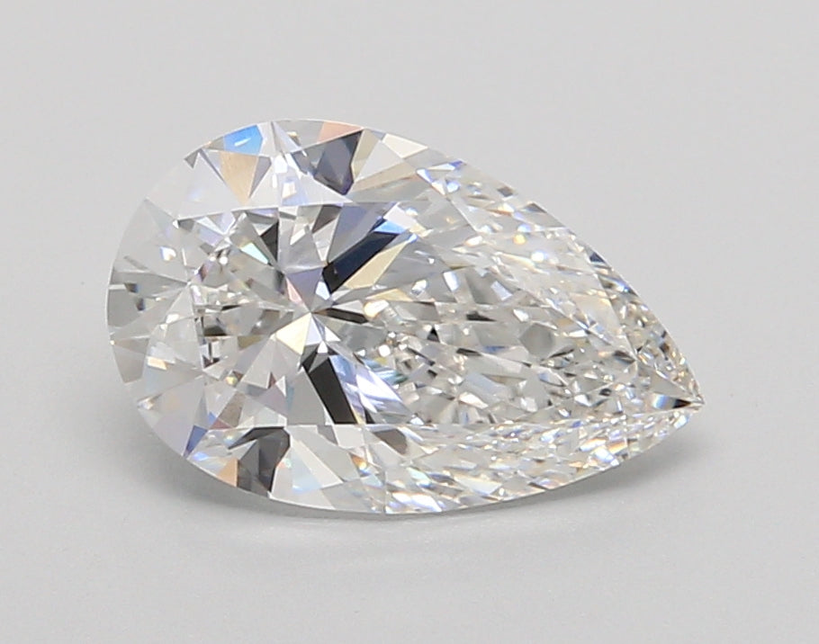 2.04 Carat Pear Shaped, Ideal Cut, F Color, VVS1 Clarity, IGI Certified Lab Grown Diamond